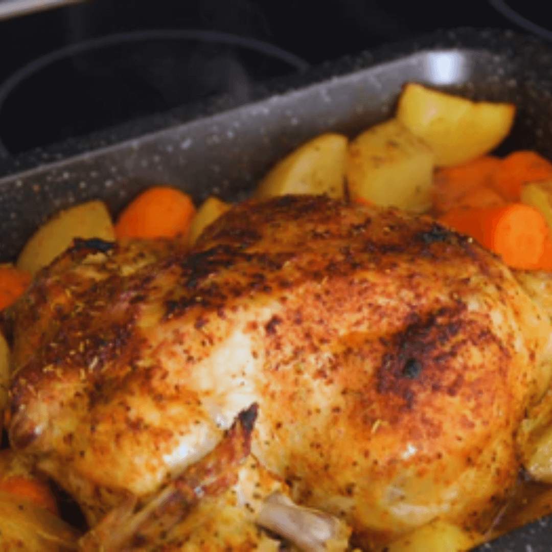 Delicious Whole Chicken cooked in the oven