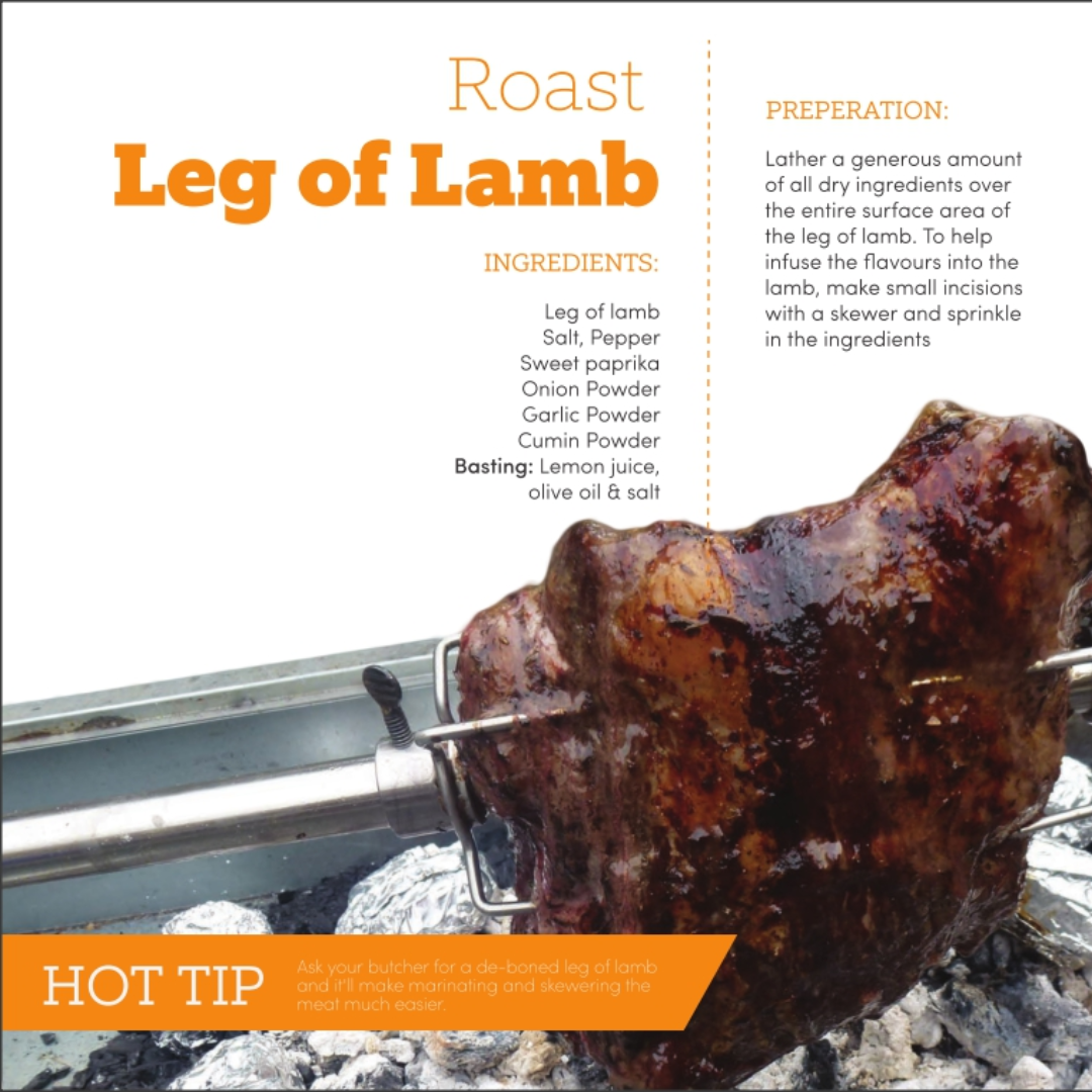 Cooking a Leg of Lamb on a Spit Roaster