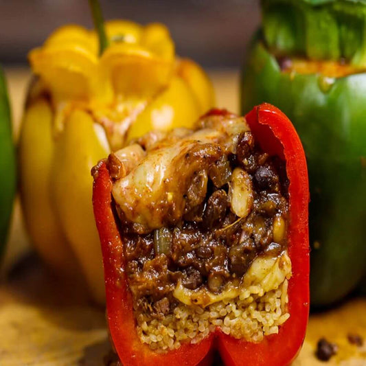 How to cook Beef chili stuffed capsicums using a Flaming Coals Offset Smoker