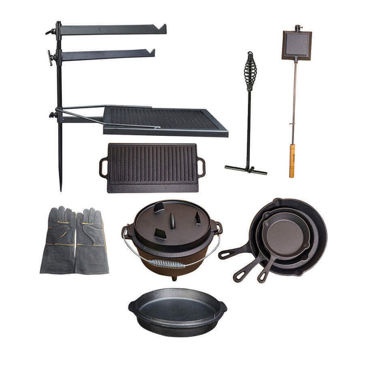 10 Pieces Camping Cookware Combo Set by Flaming Coals