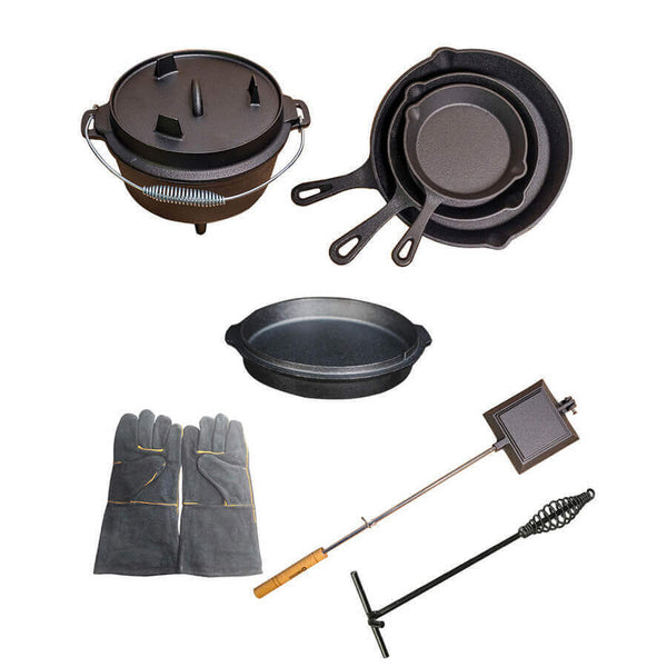 8 Pieces Camping Cookware Combo Set by Flaming Coals