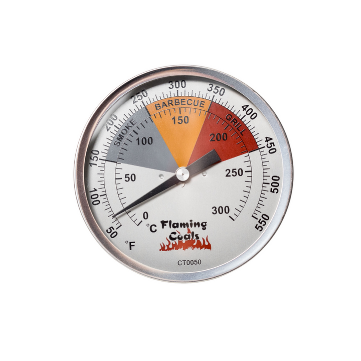 BBQ Smoker Thermometer Gauge - Large by Flaming Coals