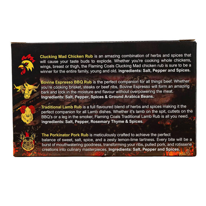 Flaming Coals Ultimate 4 Rub Pack