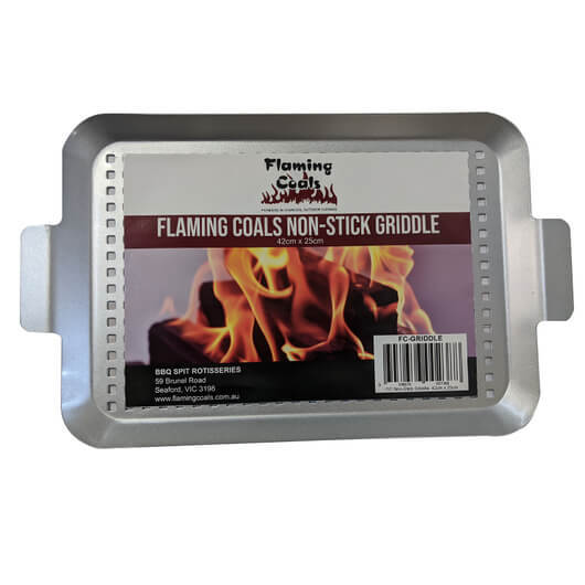 Aluminium BBQ griddle 42cm x 25cm - Flaming Coals