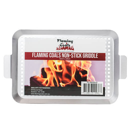 Aluminium BBQ griddle 42cm x 25cm - Flaming Coals