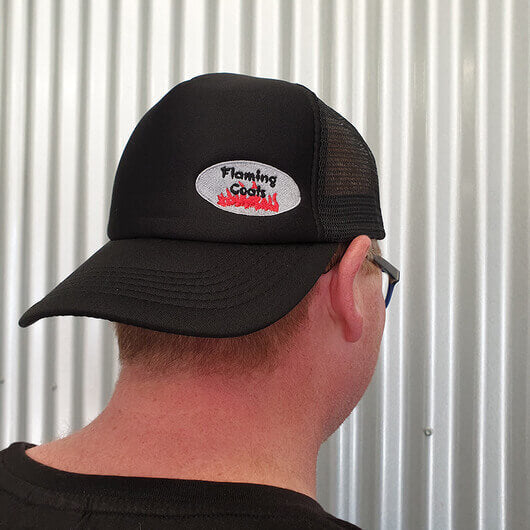BBQ Hat/Cap FC Round Logo - Flat Brim & Trucker - Flaming Coals