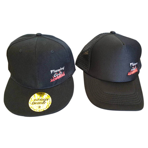 Flaming Coals BBQ Hat/Cap FC Logo Grey - Flat Brim & Trucker