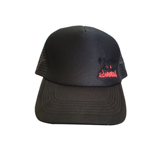 Flaming Coals BBQ Hat/Cap FC Logo Black - Flat Brim & Trucker