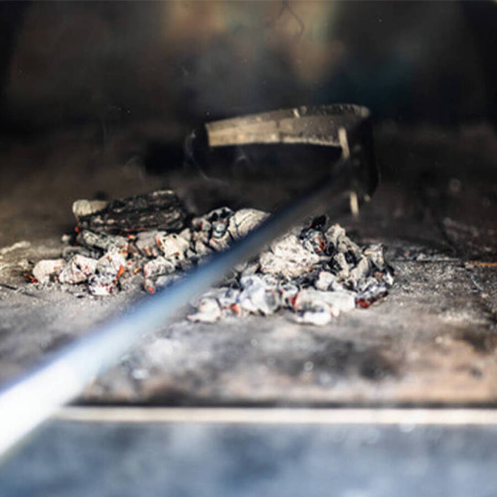 Charcoal|Wood Rake for Pizza Ovens and Fireplaces - Flaming Coals