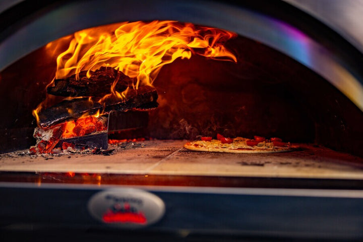 Raised Pizza Oven Log Holder | Flaming Coals
