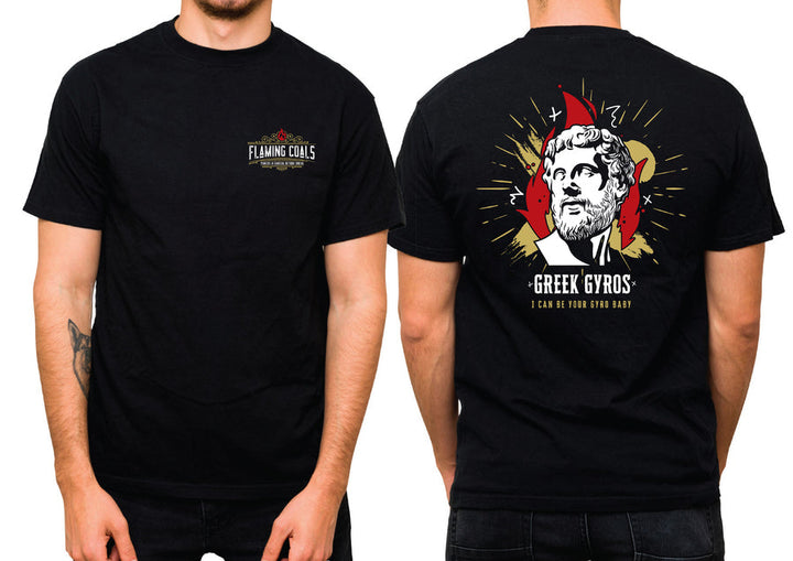 Flaming Coals T-Shirt- Gyros - BBQ Spit Rotisseries