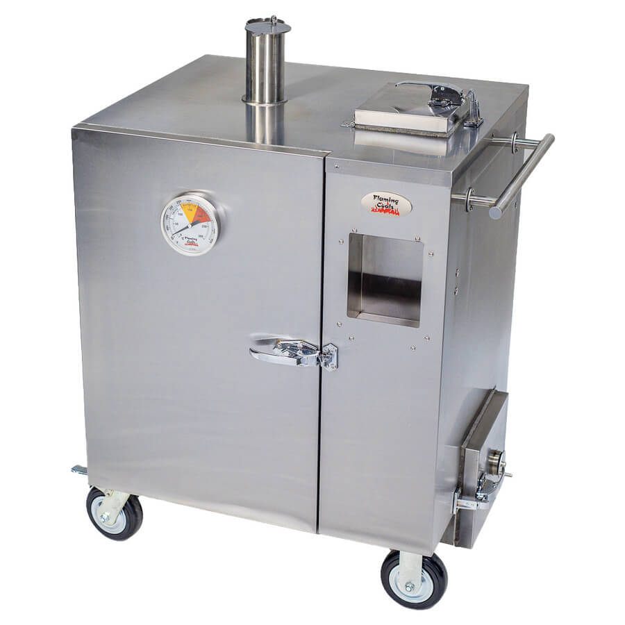 Gravity Feed Smoker Flaming Coals