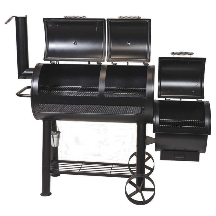 Offset Smoker BBQ - Flaming Coals