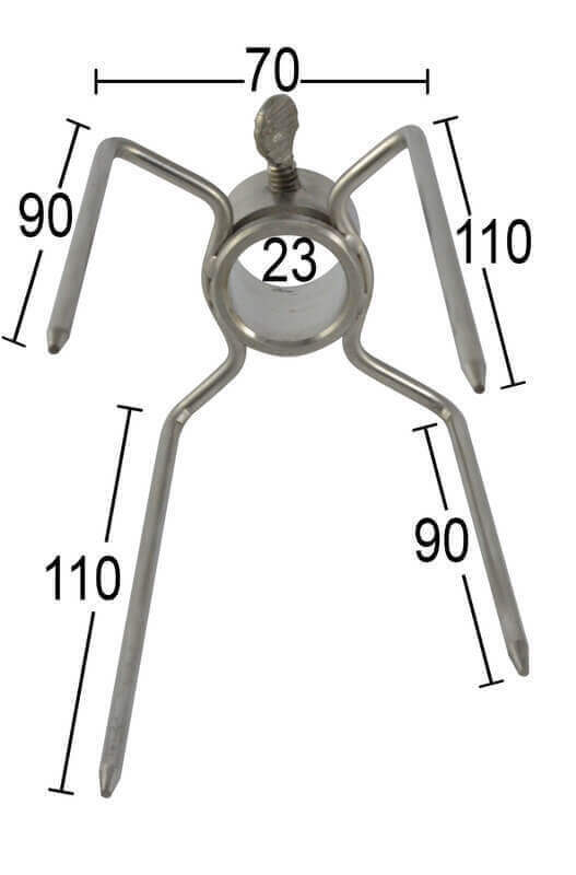 Spit Roaster Chicken Prong- 22mm Round- Stainless Steel (x2) - Flaming Coals