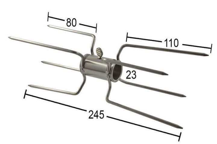 Large Double Sided Chicken Prong - 22mm Round - Flaming Coals