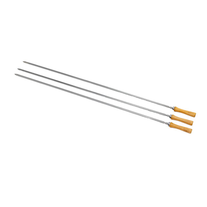 Cyprus Spit Roast Skewer- 3x Large (Stainless Steel) - 8mm - Flaming Coals