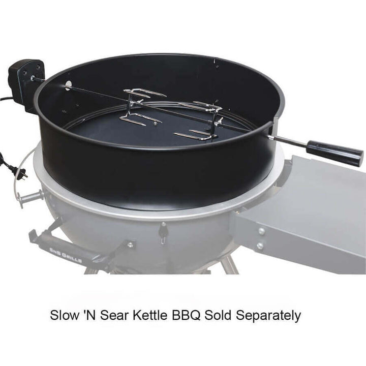 57cm Kettle Rotisserie Kit | Flaming Coals - BBQ Spit Rotisseries