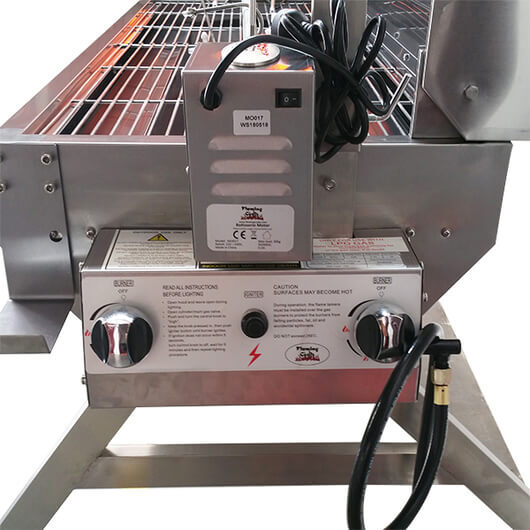 DUAL FUEL Charcoal and Gas Spit Roaster 1500mm | Flaming Coals