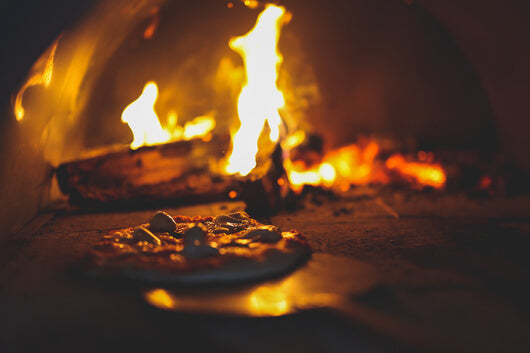 Wood Fired Pizza Oven - Flaming Coals